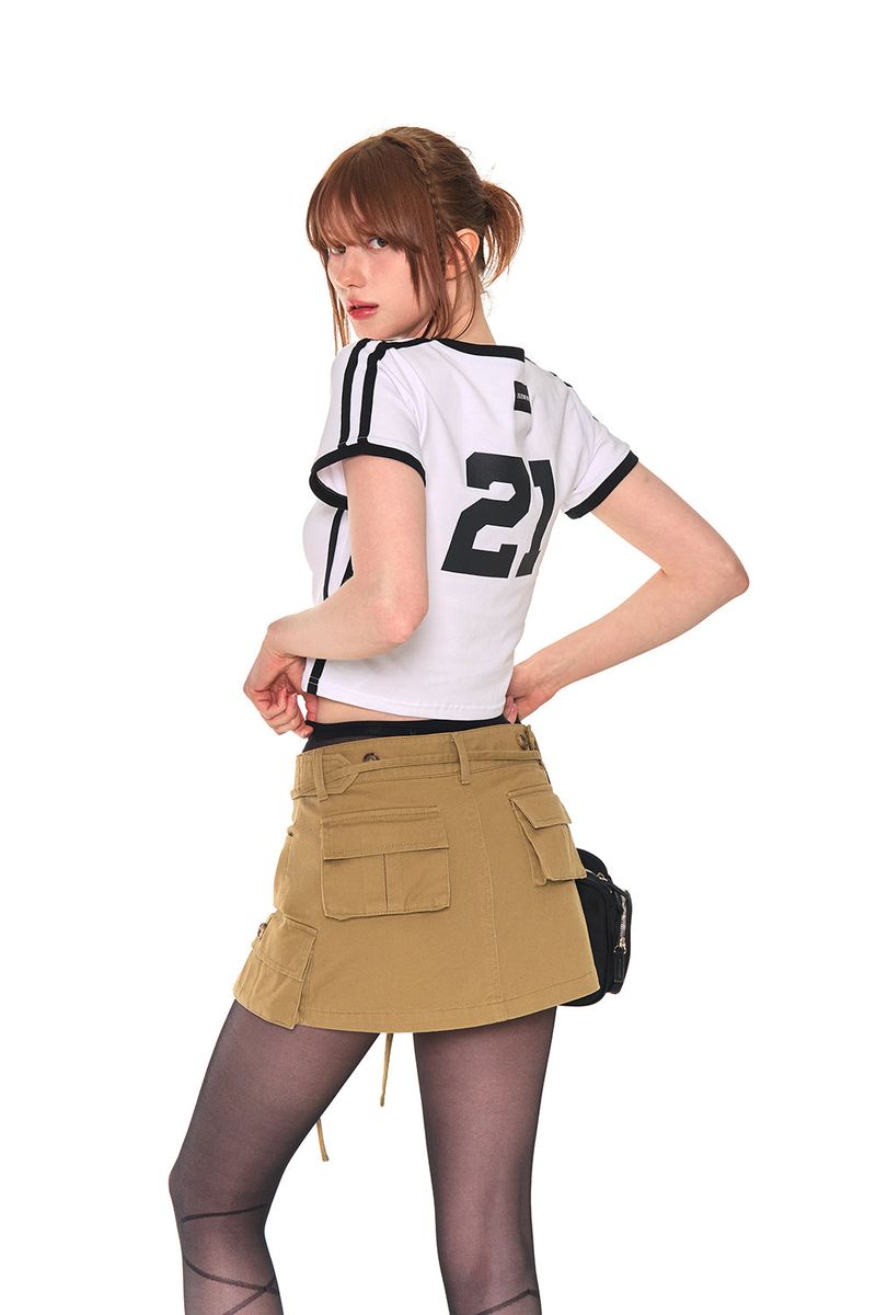 V LINE SPORTY T-SHIRTS (WHITE)