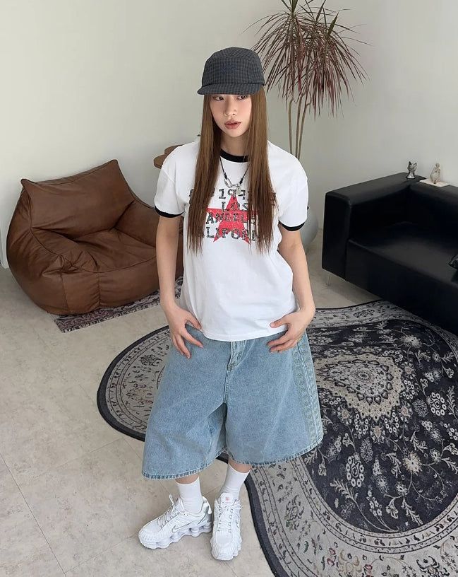 Mark Ethnic Bermuda Denim Pants