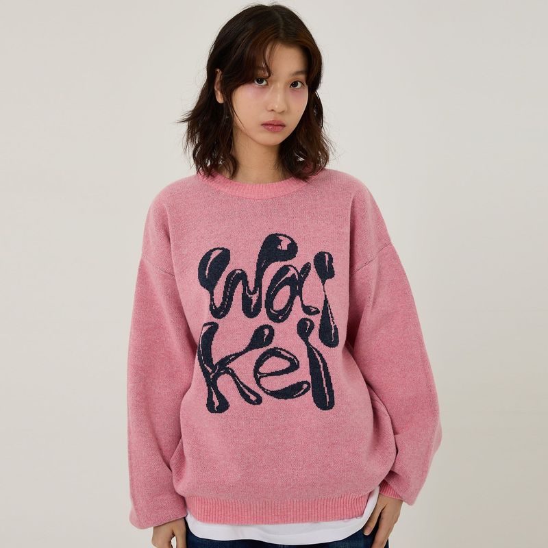 WK 3D logo knit
