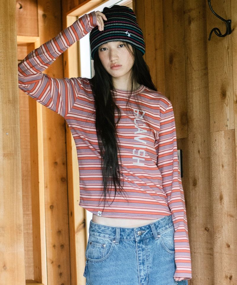 GRANOLA STRIPED LS TEE PINK(CV2GFFT555A)