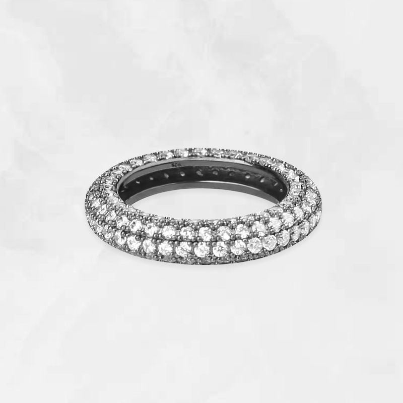[NCT] [S925] Donut Ring (black silver)