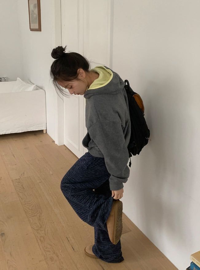 Kinples Color Matching Brushed Hoodie