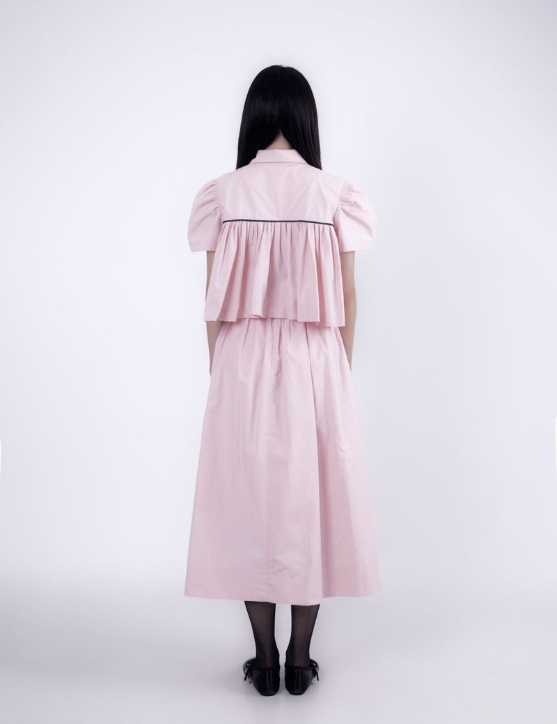 SHIRRING CROP BLOUSE (PINK)