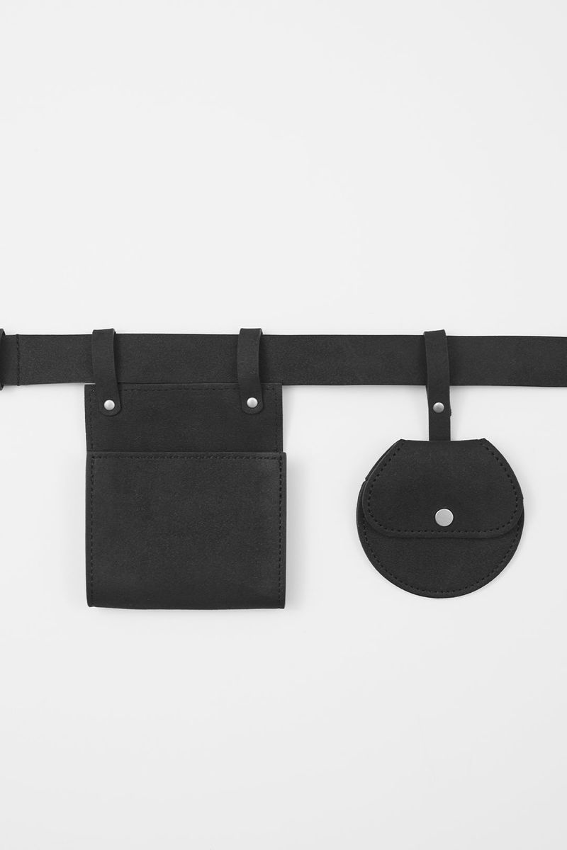 Pocket leather 2-way belt