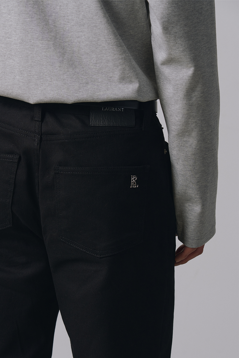 Semi flare cotton pants(Black)