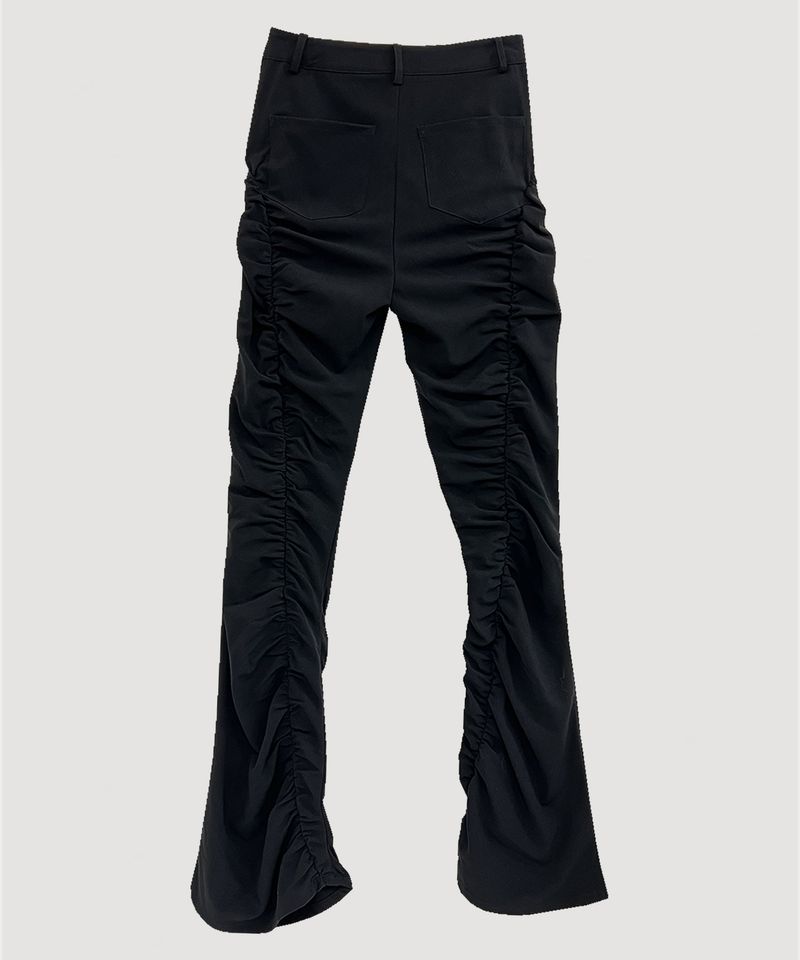 FLARE GATHER SLACKS PANTS