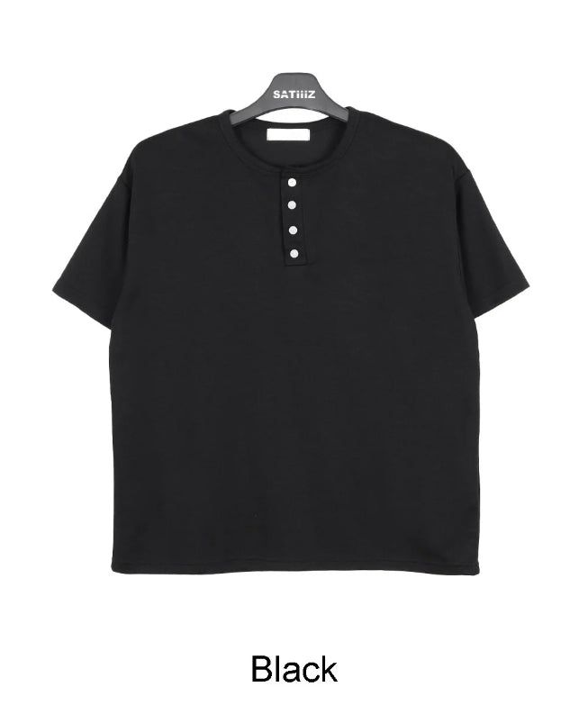 Para Soft Henley Neck Short Sleeve Tee