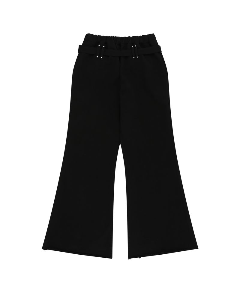 バックルスウェットパンツ - Black