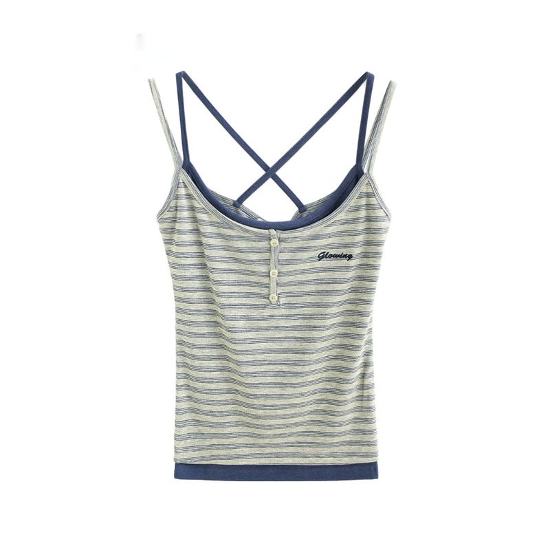 Cozy&Kitsch（コージーアンドキッチ）の「Stripe Back Strap Layered Tank Top（Tops）」
