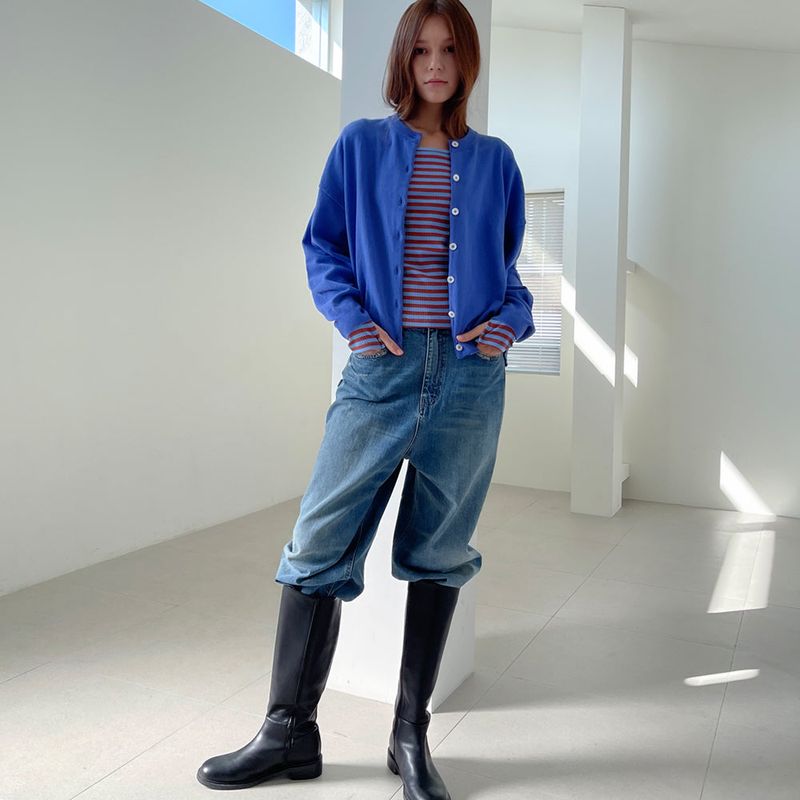 Stripe Scoop Neck T/Shits_Blue