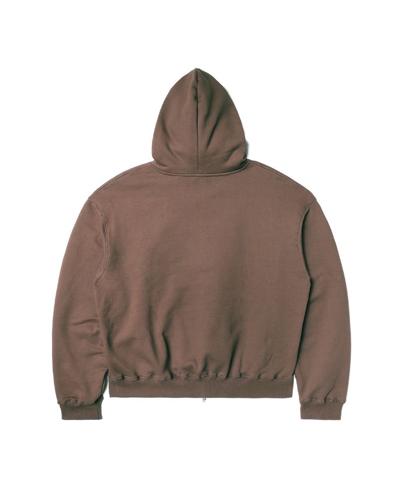 Crop Fur Hooded Zip-Up - Brown