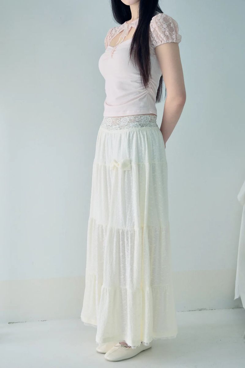 Angel bloom skirt (Cream) 