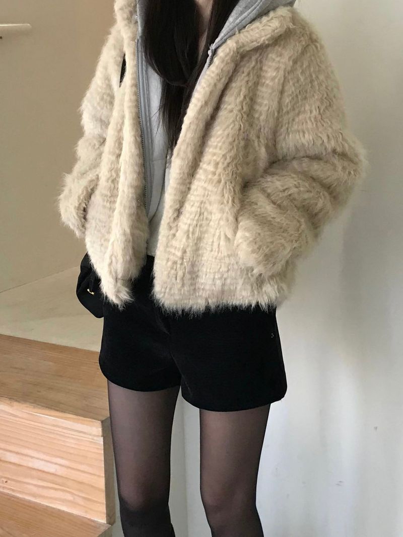 Perry High-Neck Fur Jacket (one color)