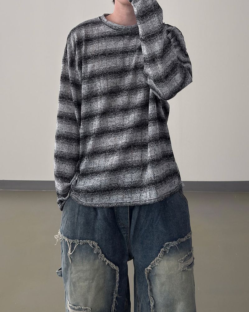 Ruin See-Through Stripe Knit