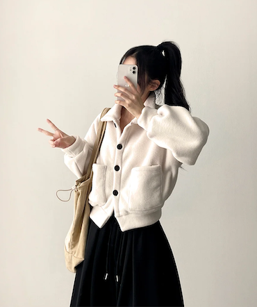 Mori soft fleece pocket jacket
