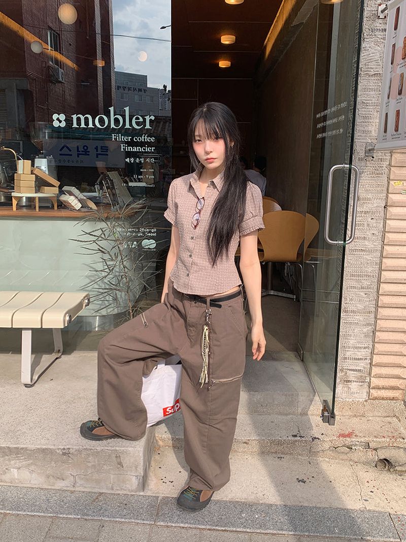 ZIPPER WIDE TROUSER PANTS (3C)
