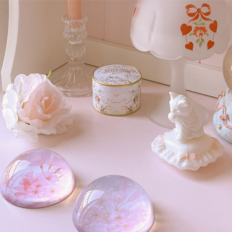 Cherry blossom glass paper weight