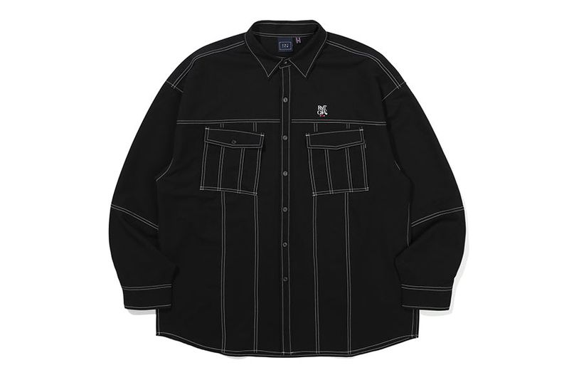 TWO POCKET STITCH SHIRT_BLACK