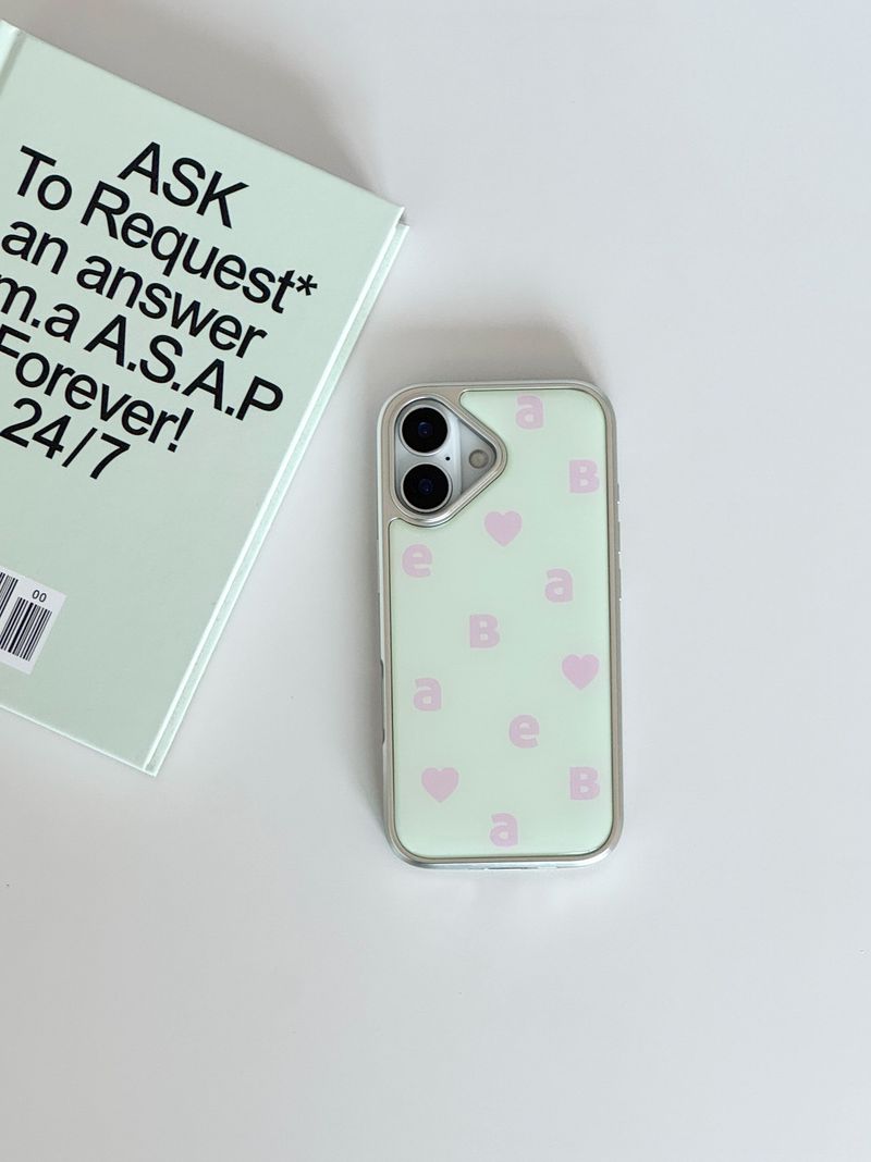 NEW LOGO Mint Pink Silver Epoxy Case