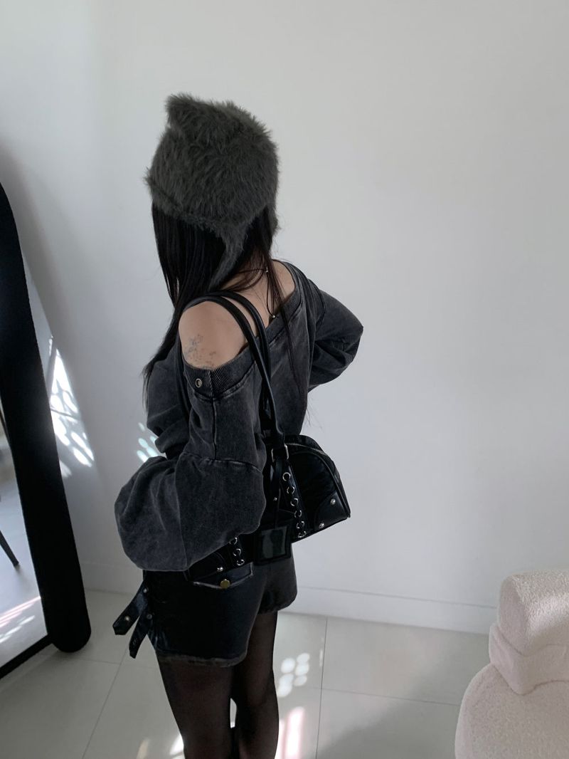 Meow Angora Cat's Tail Knit Beanie