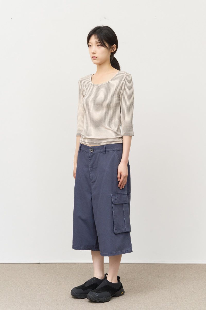 (W) Ash Striped Top