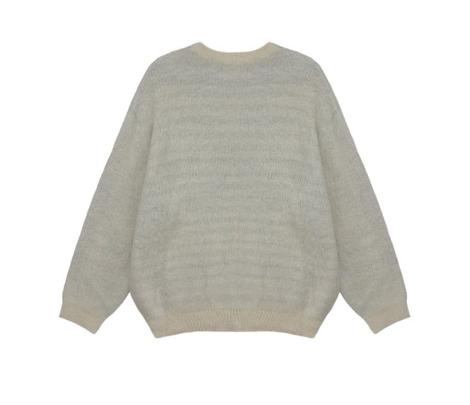 Berry Hairy Lettering Knit