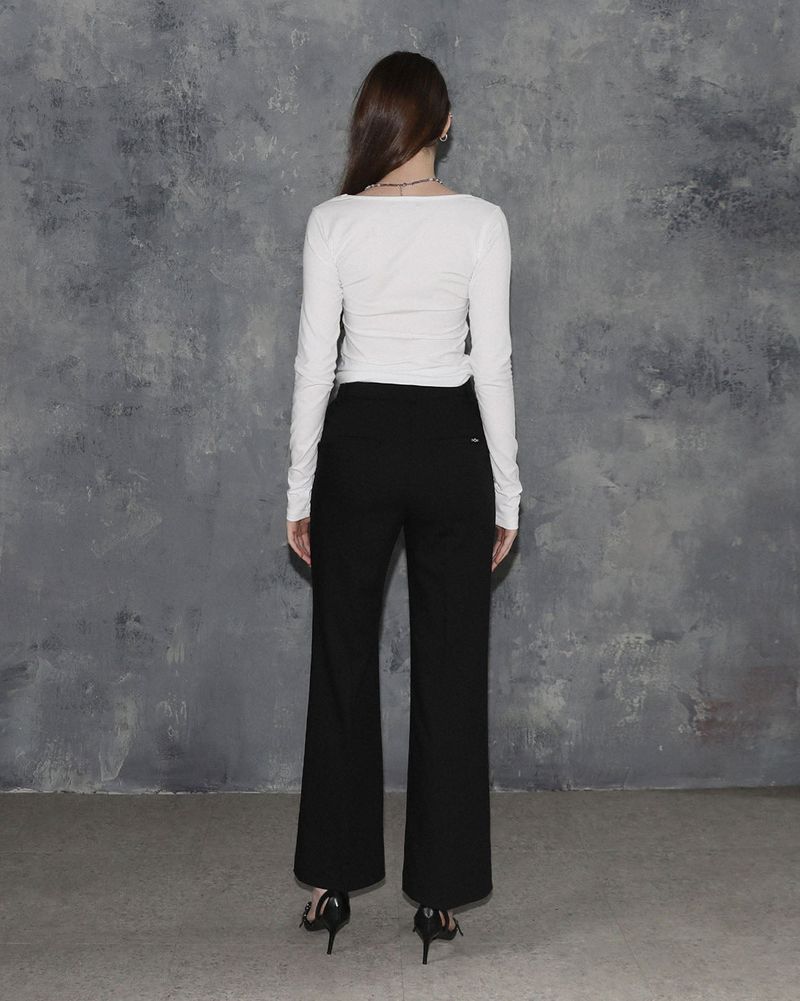 Metal Triclipse Semi Bootcut Slacks Black