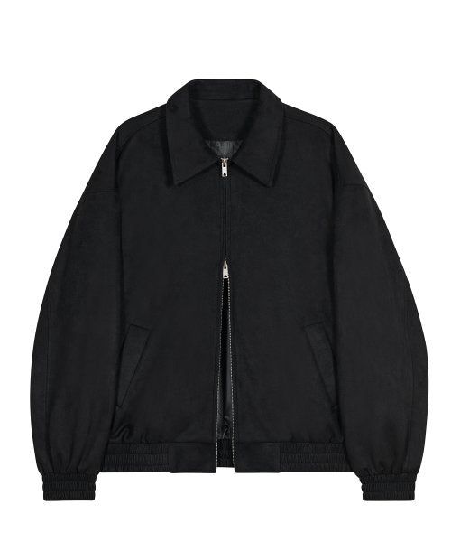 87-STAN009 [Vegan Suede] Standard Blouson Suede Jacket BLACK