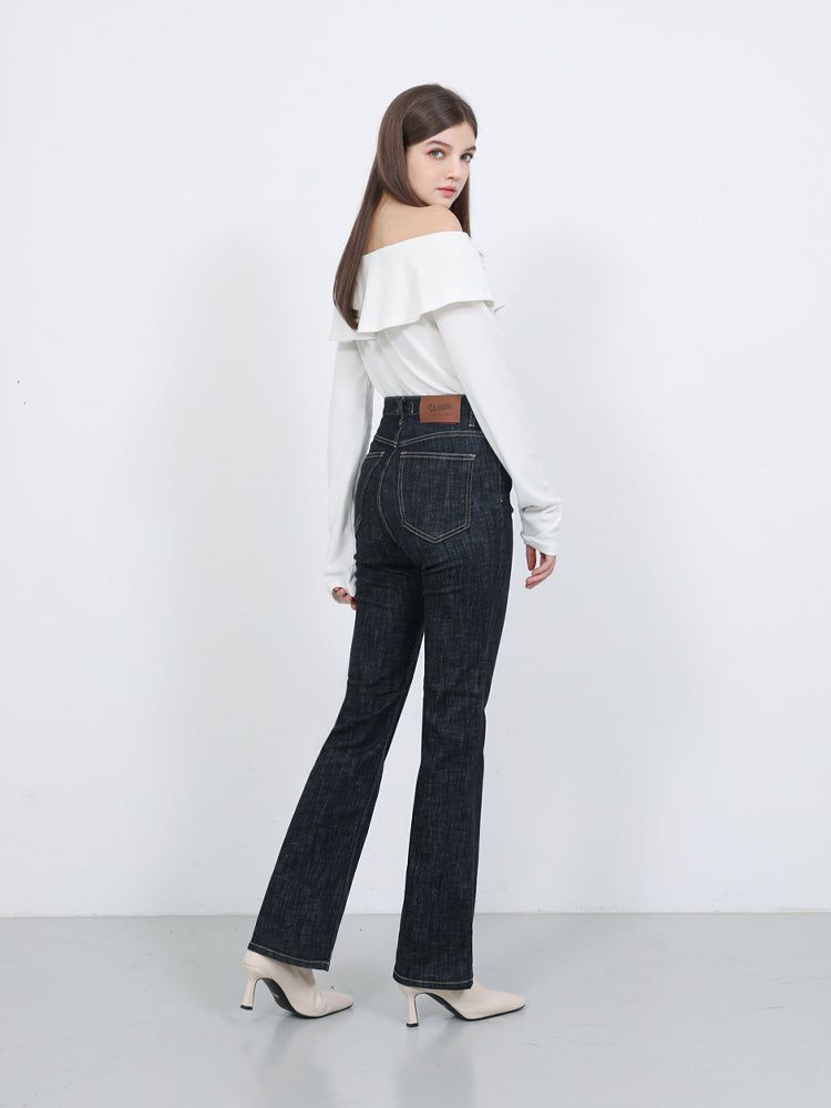 W71 LONG BOOTS CUT DENIM PANTS
