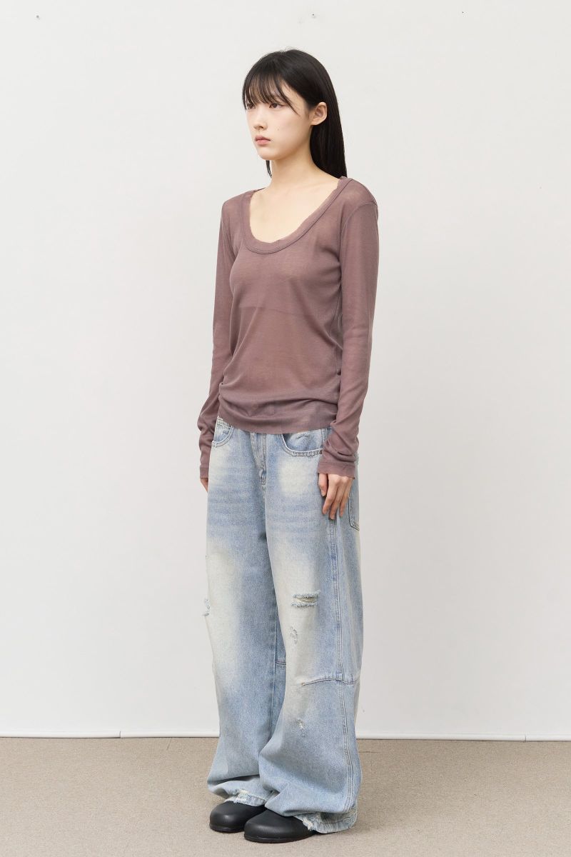 Brick Brushed Wide Denim
