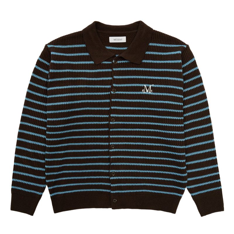 MUCENT（ムセント）の「タワーズストライプニットカーディガン (UNISEX)（トップス）」