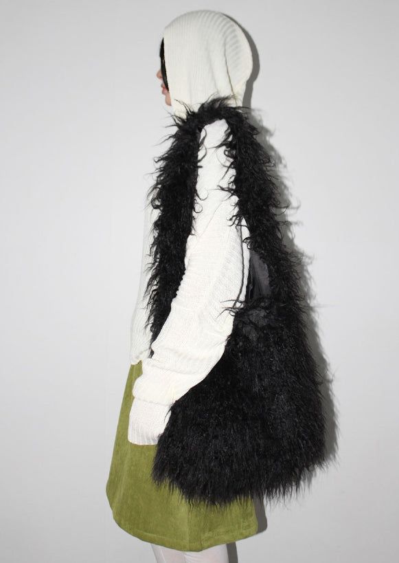OFF-SHOULDER DRAPE HOOD KNIT