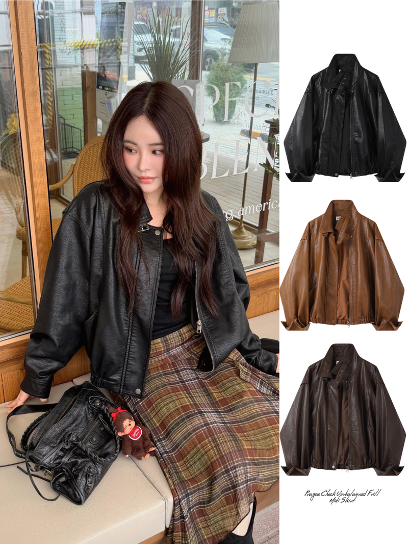 Czech Rider Zip-Up Leather Jacket