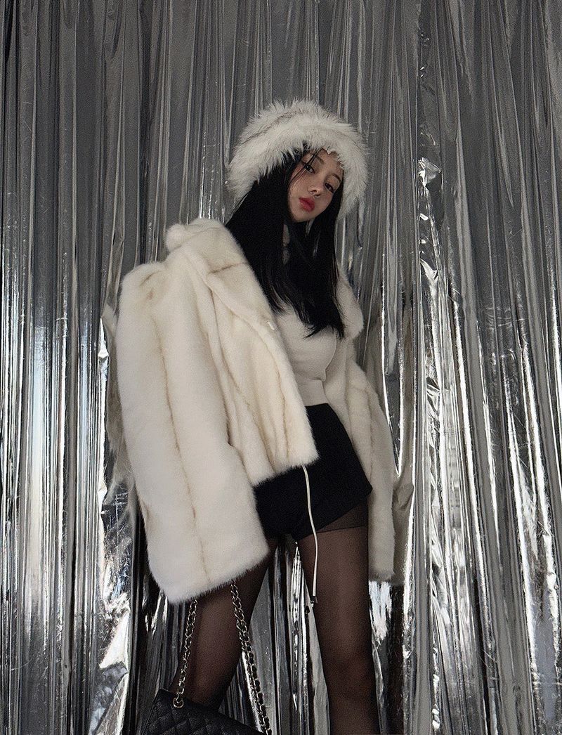 Raccoon Mix Fake Fur Bucket Hat