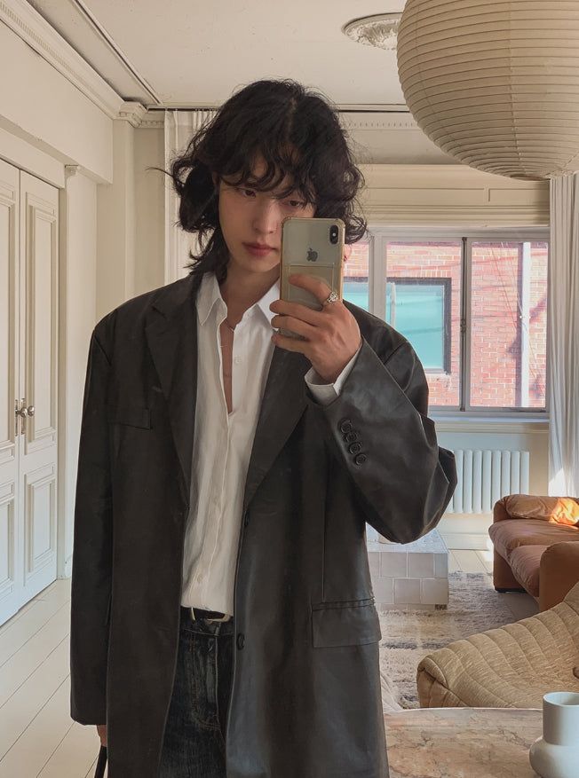 Kates leather over blazer