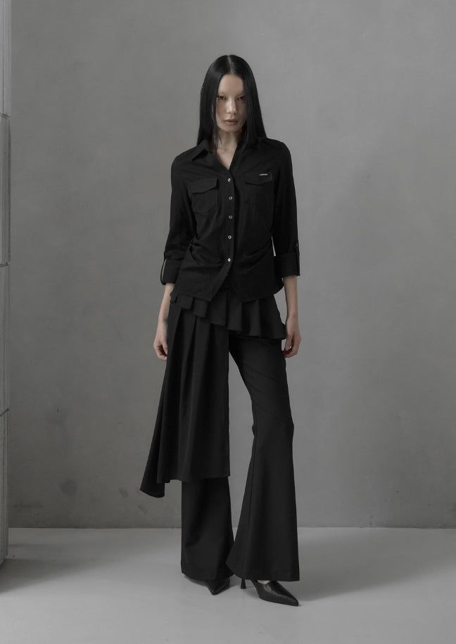 26SS★ [mnem] Muted Roll-Up Shirt