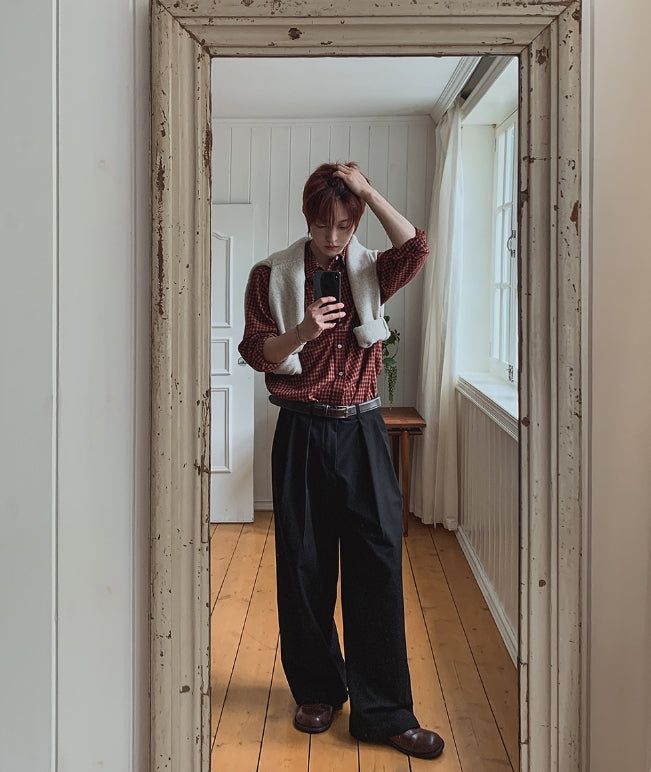 Keito Two-Tuck Wide Slacks