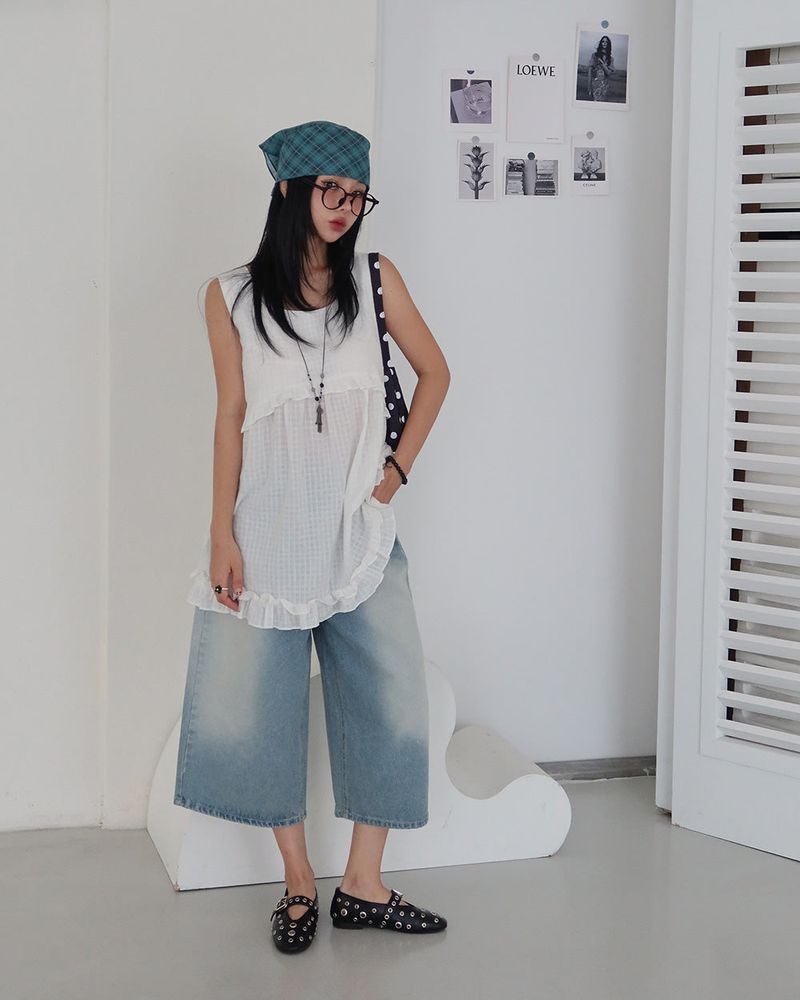 square frill mini-dress