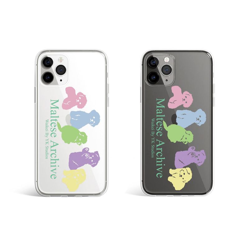 Jelly phone case five maltese silhouette