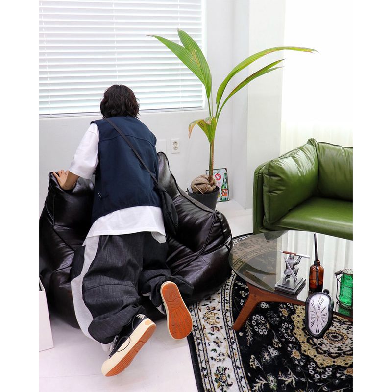 Wide Pocket Contrast Balloon Pants