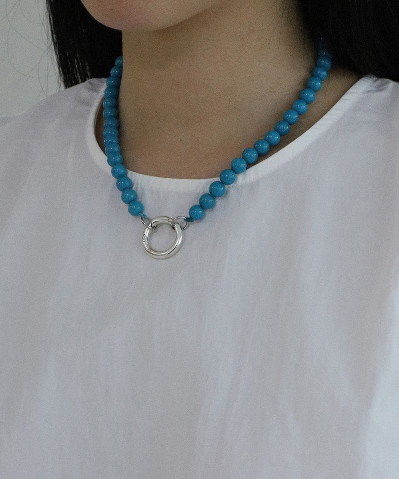 [MADE] Capsule02 Silver Open Pendant Gemstone Necklace _Blue