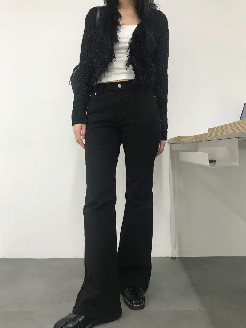 コットンスリムブーツカットパンツ