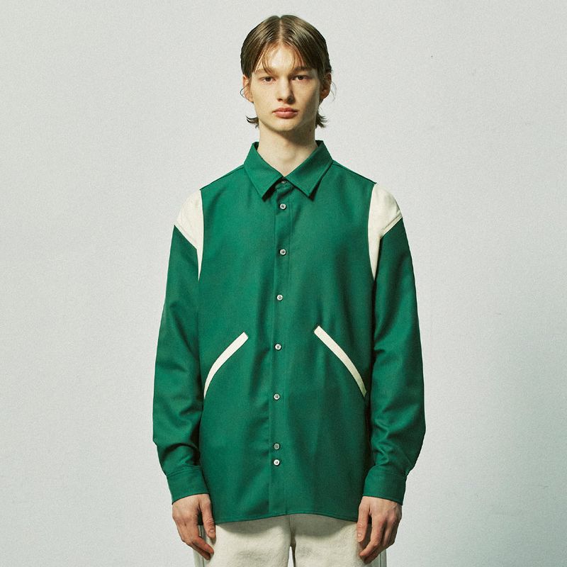 S SY(エスエスワイ)の「essential varsity shirts green(Tops)」