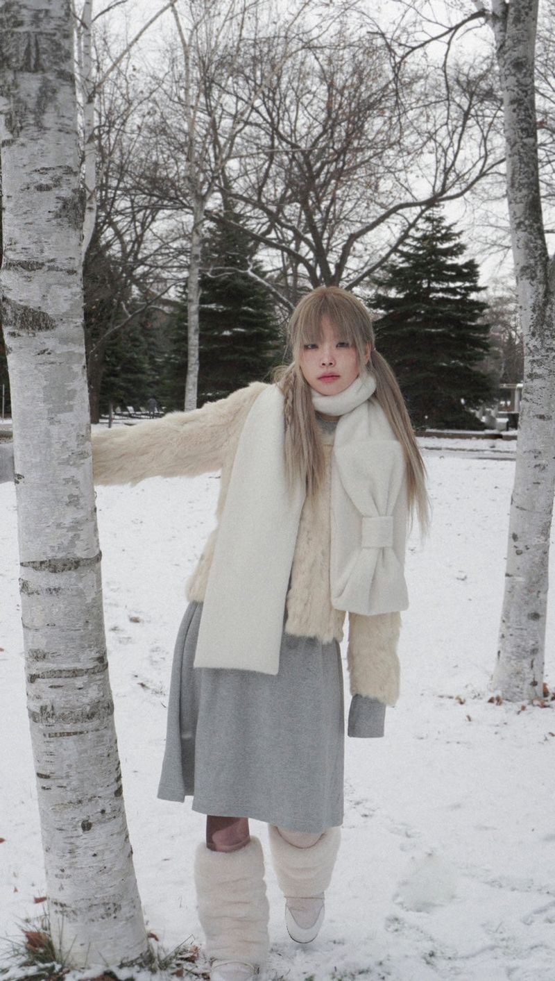 Ribbon Muffler_Fairy ivory