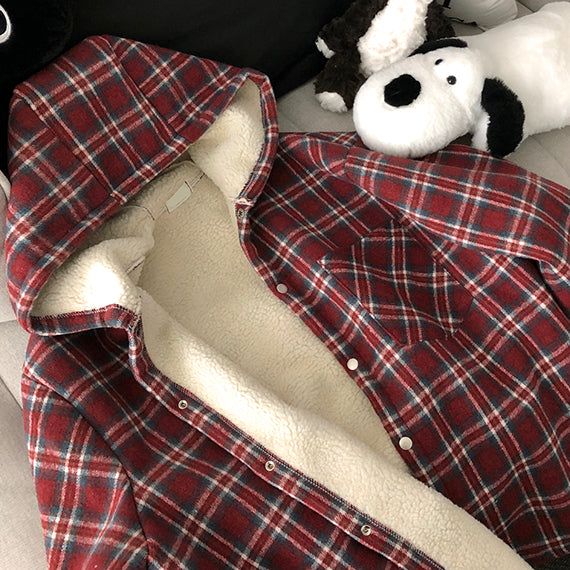 Revl's Dumble Wool Lining Checkered Hoodie Jacket