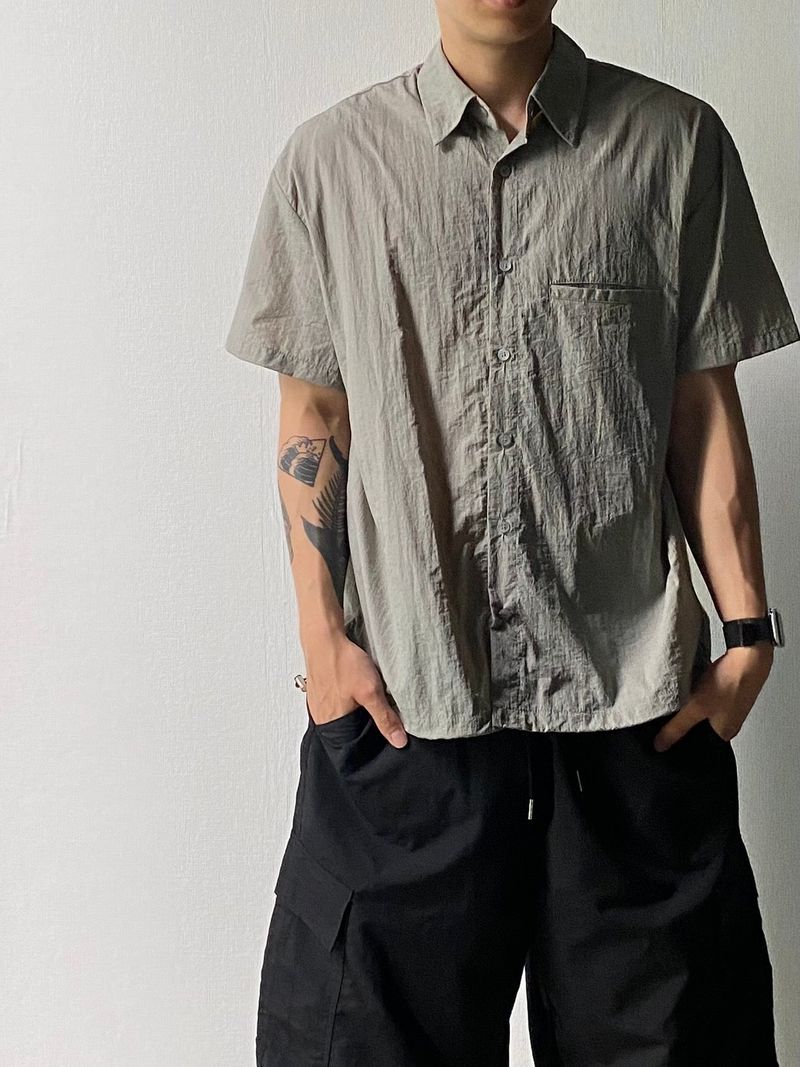 String Nylon Short Sleeve Shirt 4C