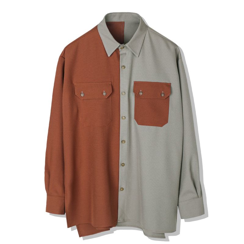 HALF & HALF SOLID POCKET SHIRT