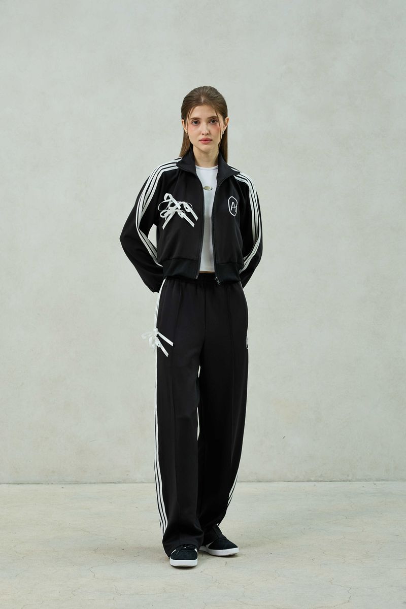 RIBBON JERSEY TRACK TOP / BLACK