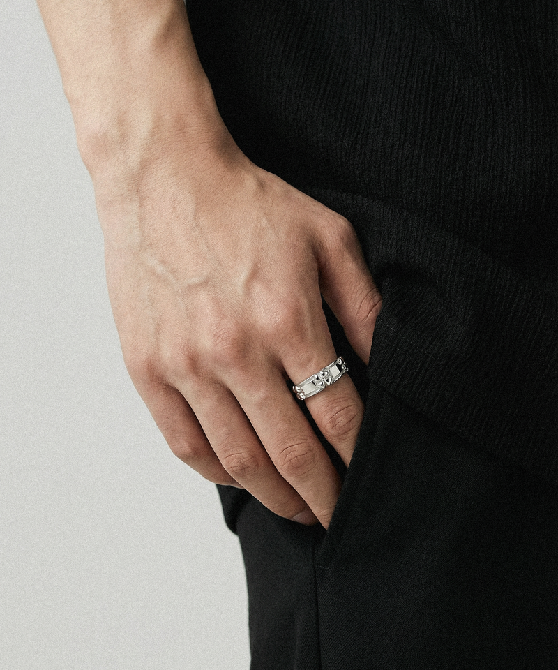 Clover rail ring SV (925 silver)