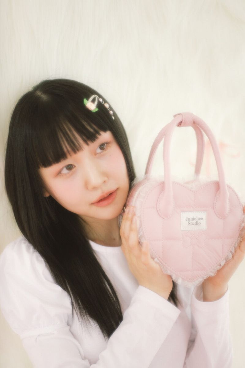 Junie Lace Heart Bag ( Pink )